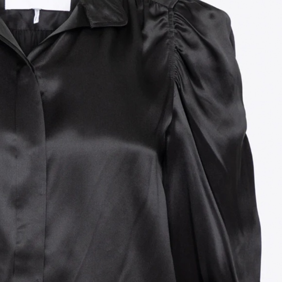 Frame Gillian Long Sleeve Top in Noir - Picture 10 of 10